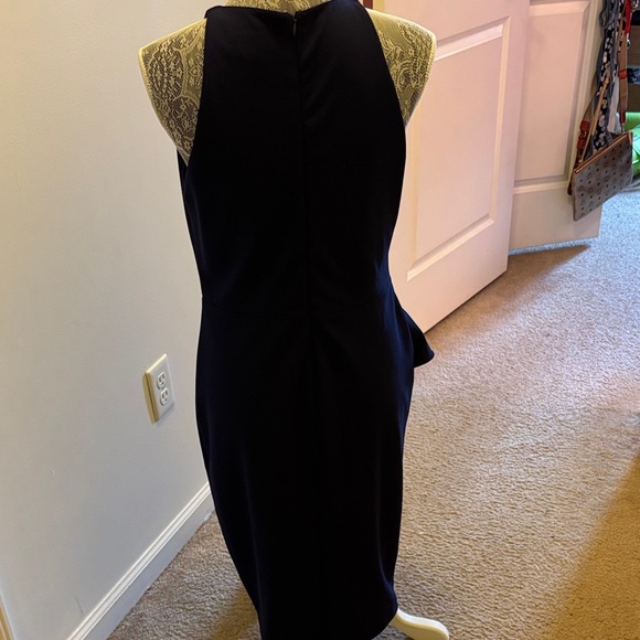 Betsy & Adam Midnight Blue Asymmetrical Dress - Picture 3 of 5